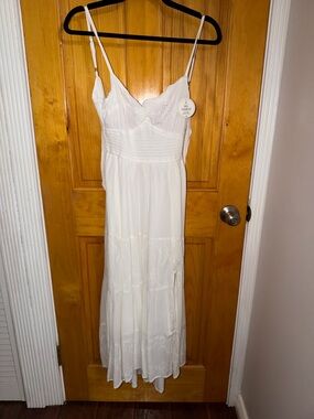 Hollister White Spaghetti-Strap Maxi Dress